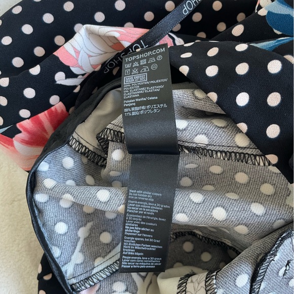 Topshop kick flare patterned high waist retro pinup pants size 4 polka dot - Picture 6 of 7